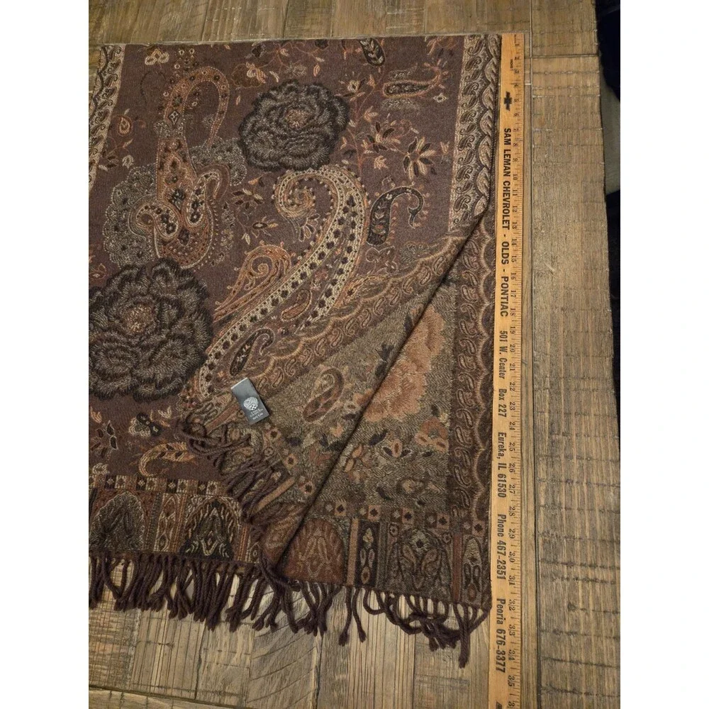 Vince Camuto Brown or Gold Paisley Scarf/Wrap/Shaw 52x64
